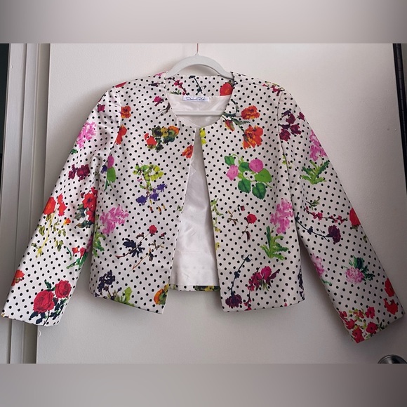 Oscar de la Renta Printed Silk Light Jacket - Picture 1 of 5